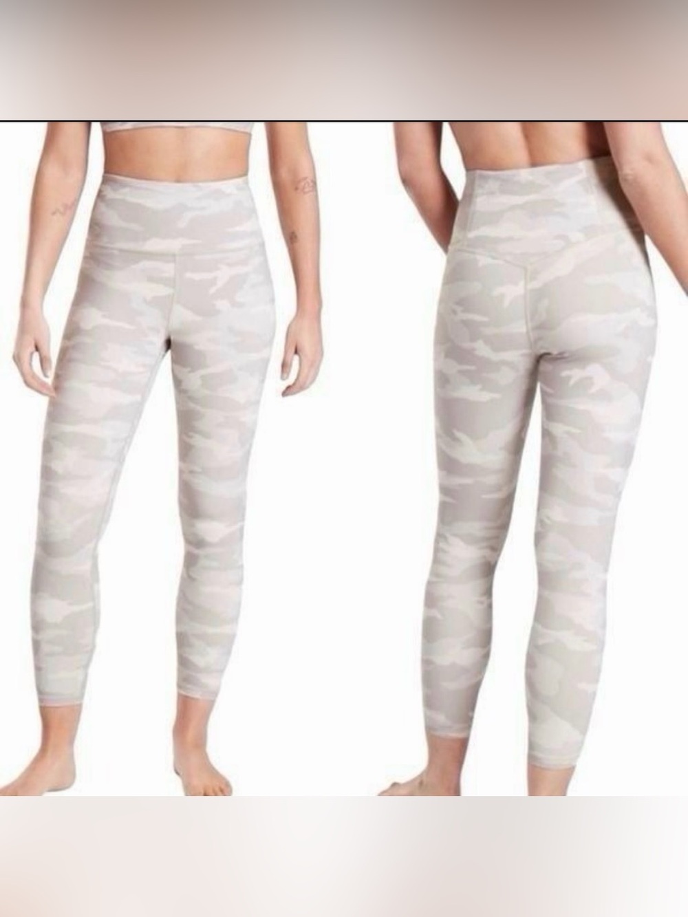 Athleta Elation Taupe Camo 7/8 Tight Leggings Size M